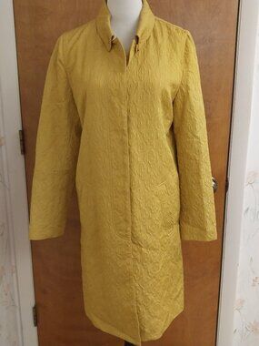 PIAZZA SEMPIONE GOLD BROCADE EVENING COAT MADE IN ITALY SIZE IT 46/ Womens 12/L